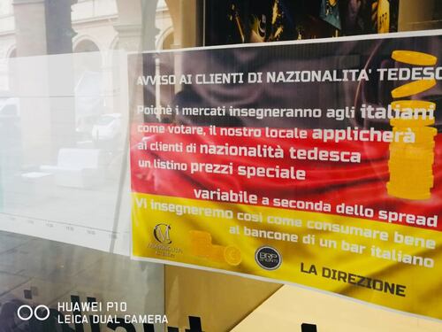 "Vendetta" del bar sui tedeschi: "Ci insegnano a votare? Pagano il caffè in base allo spread"