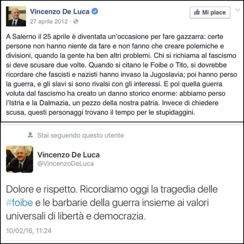 De luca e le foibe