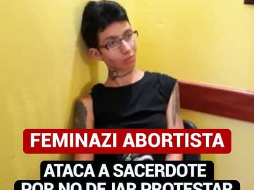 Femminista pro aborto attacca sacerdote con acido solforico
