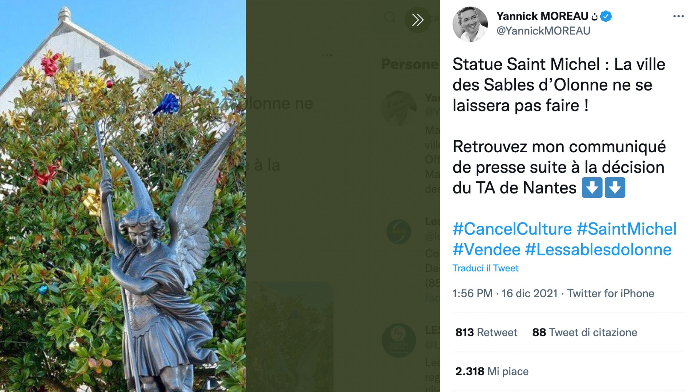 Francia, la cancel culture contro la statua di San Michele