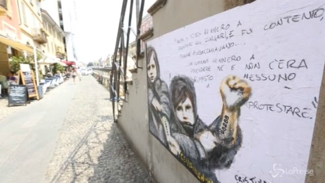 Censimento rom, murale di protesta a Milano contro Matteo Salvini