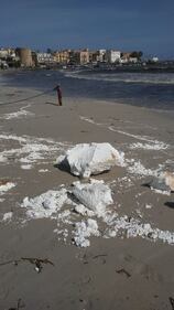Mondello, si spezza un pontile galleggiante e la spiaggia viene invasa dal polistirolo 5