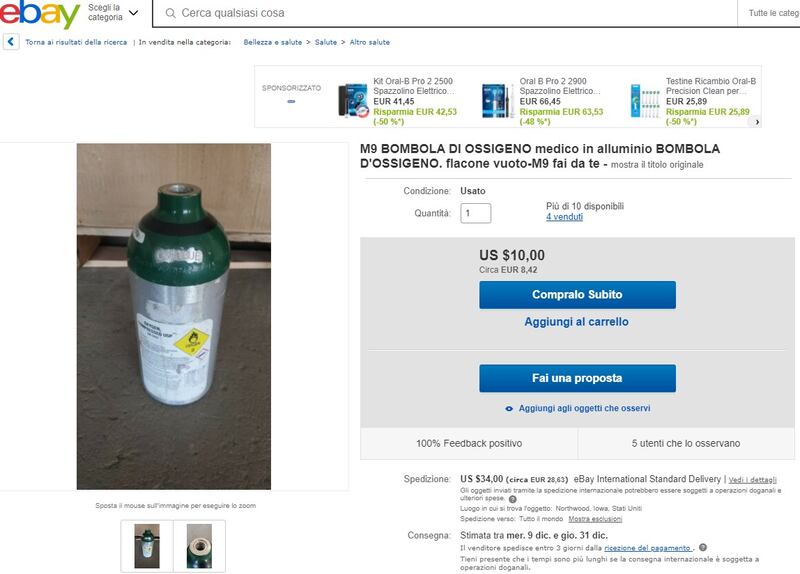 bombola all'asta 10 dollari usata