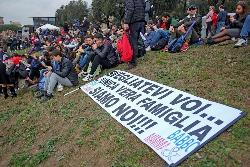 I manifestanti al Family Day 18