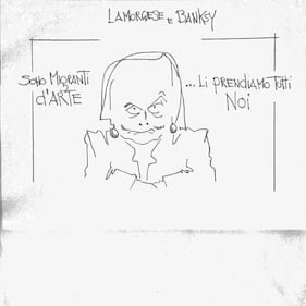 La vignetta del giorno: Lamorgese Banksy  e i migranti d'arte 1