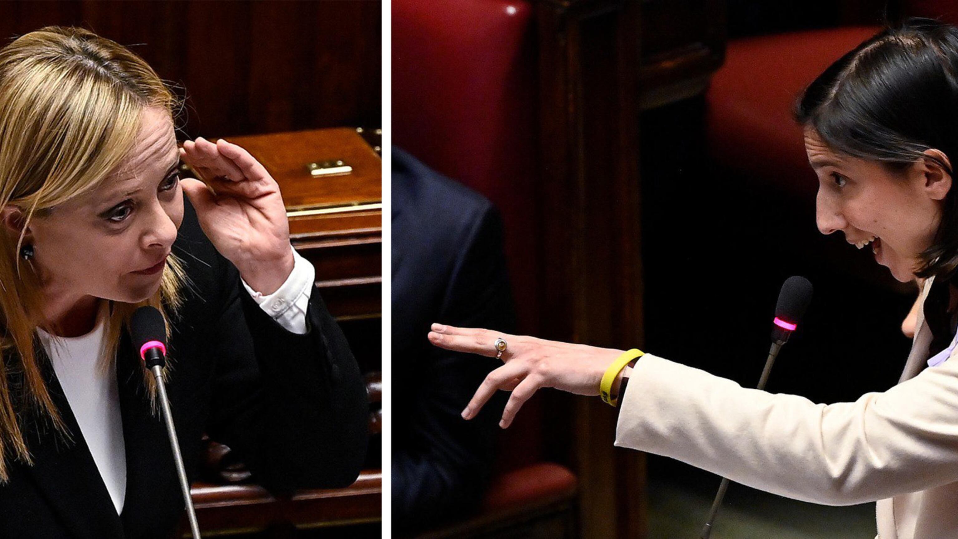 Esordio con look rovesciato. Il primo duello Giorgia-Elly