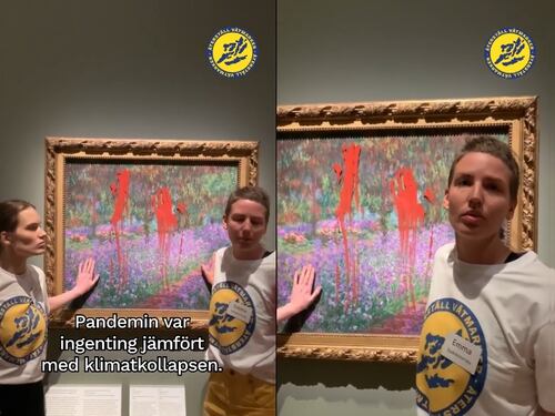 Vernice rossa su un Monet: l’ultima follia degli eco-vandali