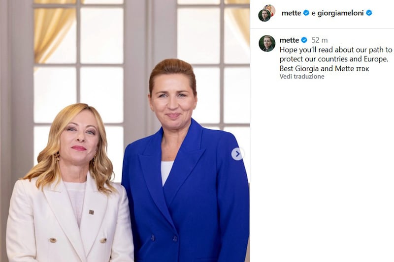 Asse Italia-Danimarca, Meloni: “Unite per difendere l’Europa, non accetteremo mai un’immigrazione incontrollata”