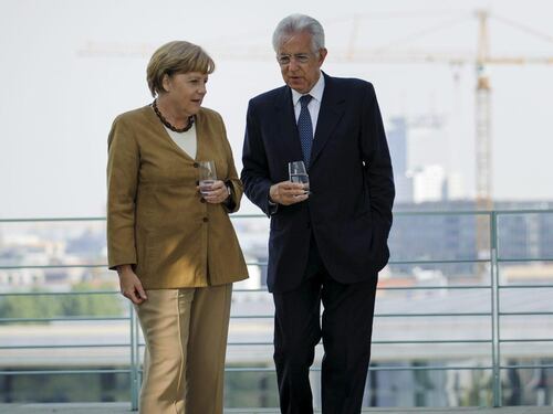 Monti svela i suoi piani solo alla Merkel