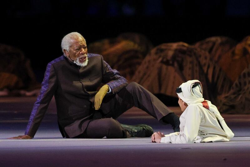 Morgan Freeman con Ghanim Al-Muftah