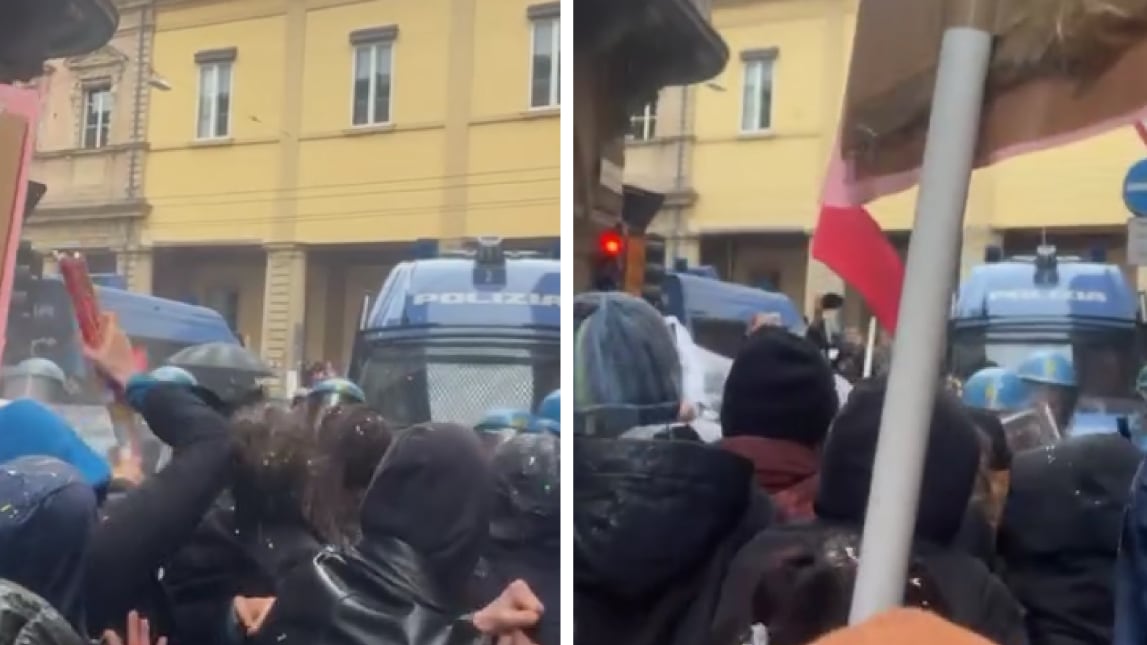 La violenza degli antagonisti a Bologna: ombrelli e bastoni contro i poliziotti