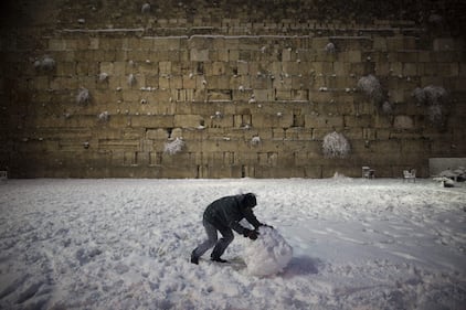 Una coltre di neve ricopre Gerusalemme 14