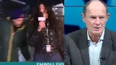 Disse "non te la prendere" alla reporter molestata. Sospeso dalla tv ma non ci sta