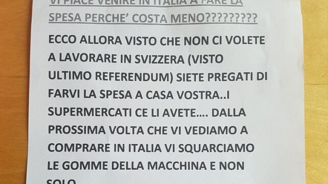 “Vi squarciamo le gomme”: gli italiani minacciano gli svizzeri
