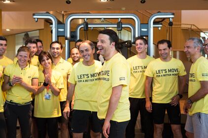 Renzi si allena all'alba alla Tecnogym 3