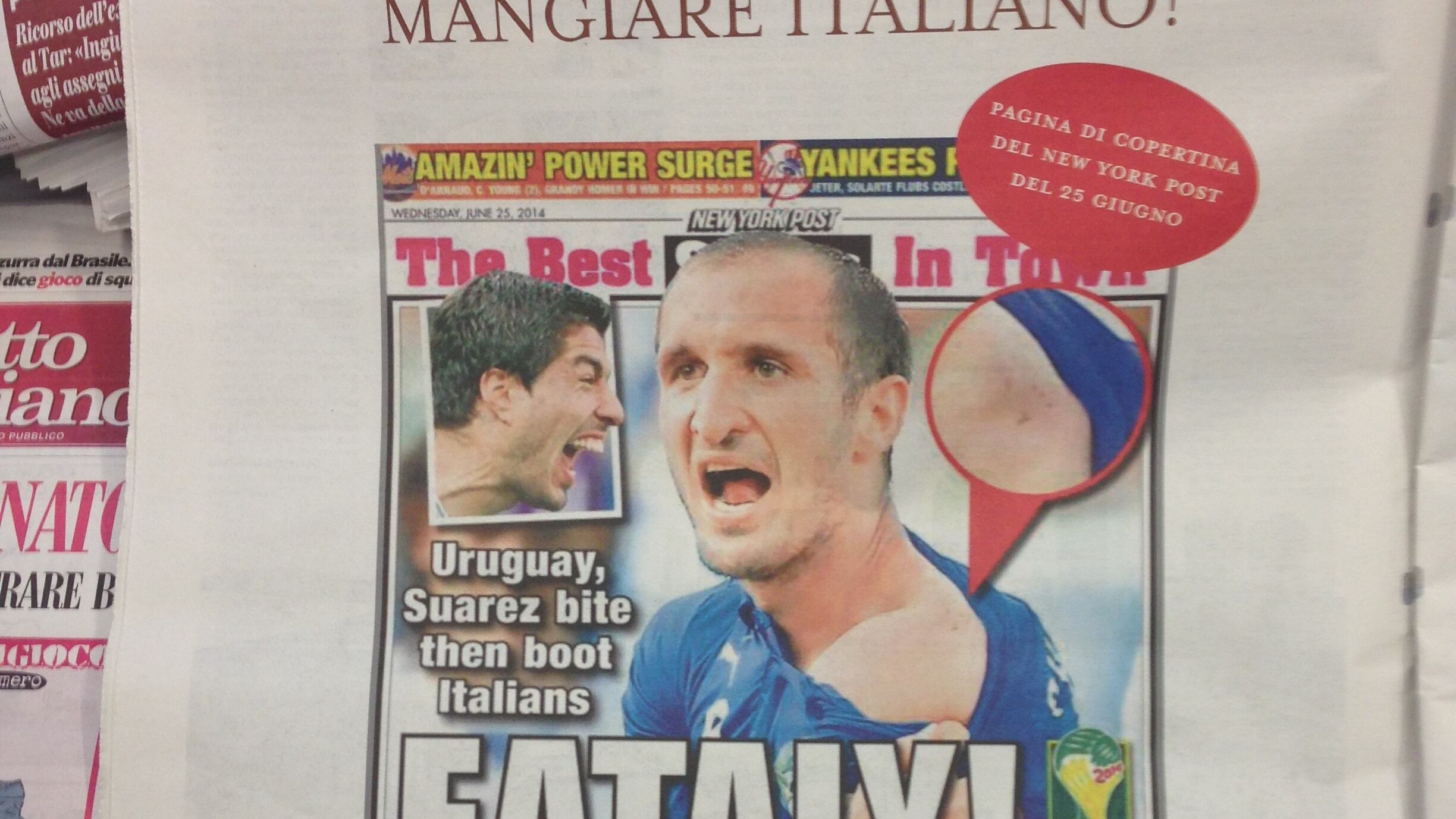 Eataly si fa pubblicità col morso di Suarez a Chiellini