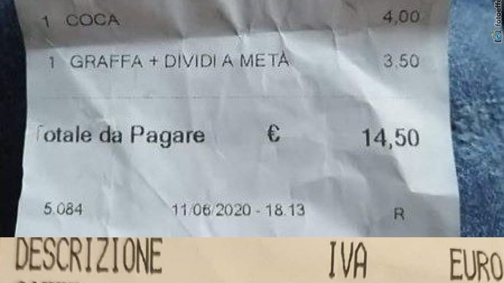 La sfogliatella divisa? Si paga 50 cent in più: lo scontrino fa discutere