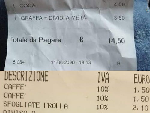 La sfogliatella divisa? Si paga 50 cent in più: lo scontrino fa discutere