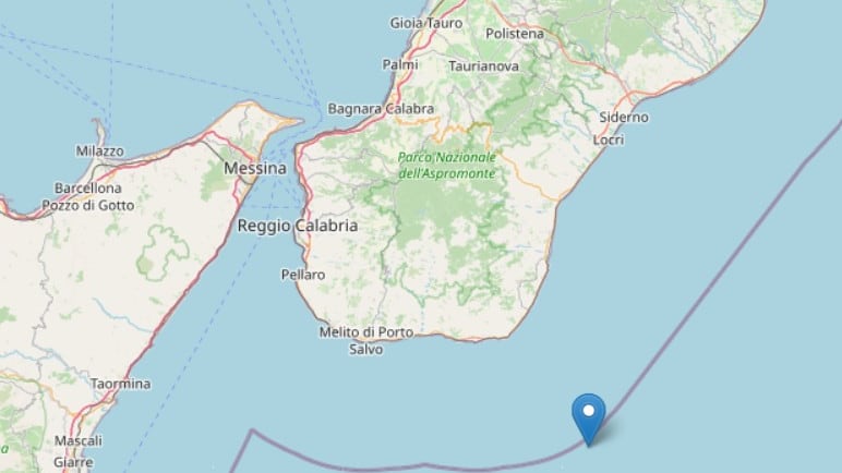 Forte scossa di terremoto al largo della Calabria: magnitudo 5,1. Avvertita anche a Messina