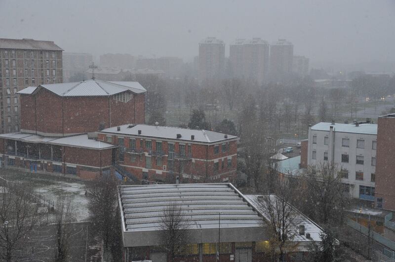 Arriva la prima neve a Milano 3