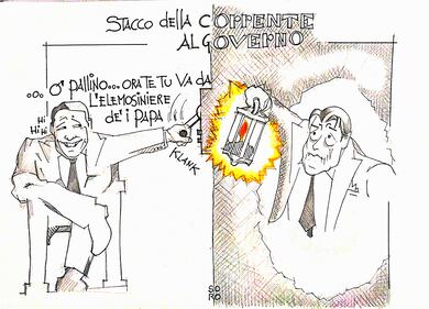 La vignetta del giorno: Renzi stacca la corrente al governo 1