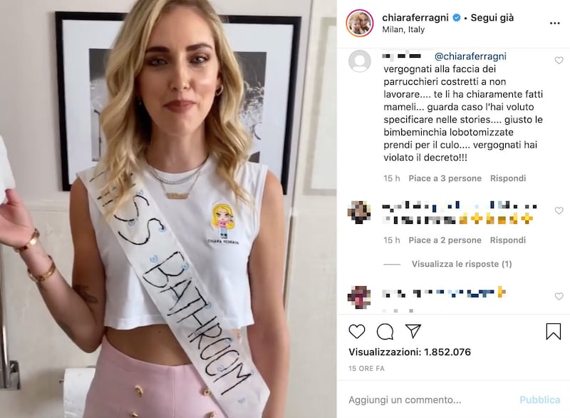 Chiara Ferragni diventa Miss Bagno