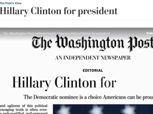 Quell'endorsement a Hillary che parte dalla critica a Obama e Bill Clinton