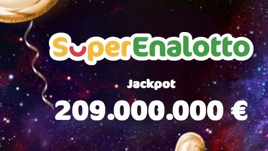 Il SuperEnalotto vola a 209 milioni, ecco tutte le vincite top
