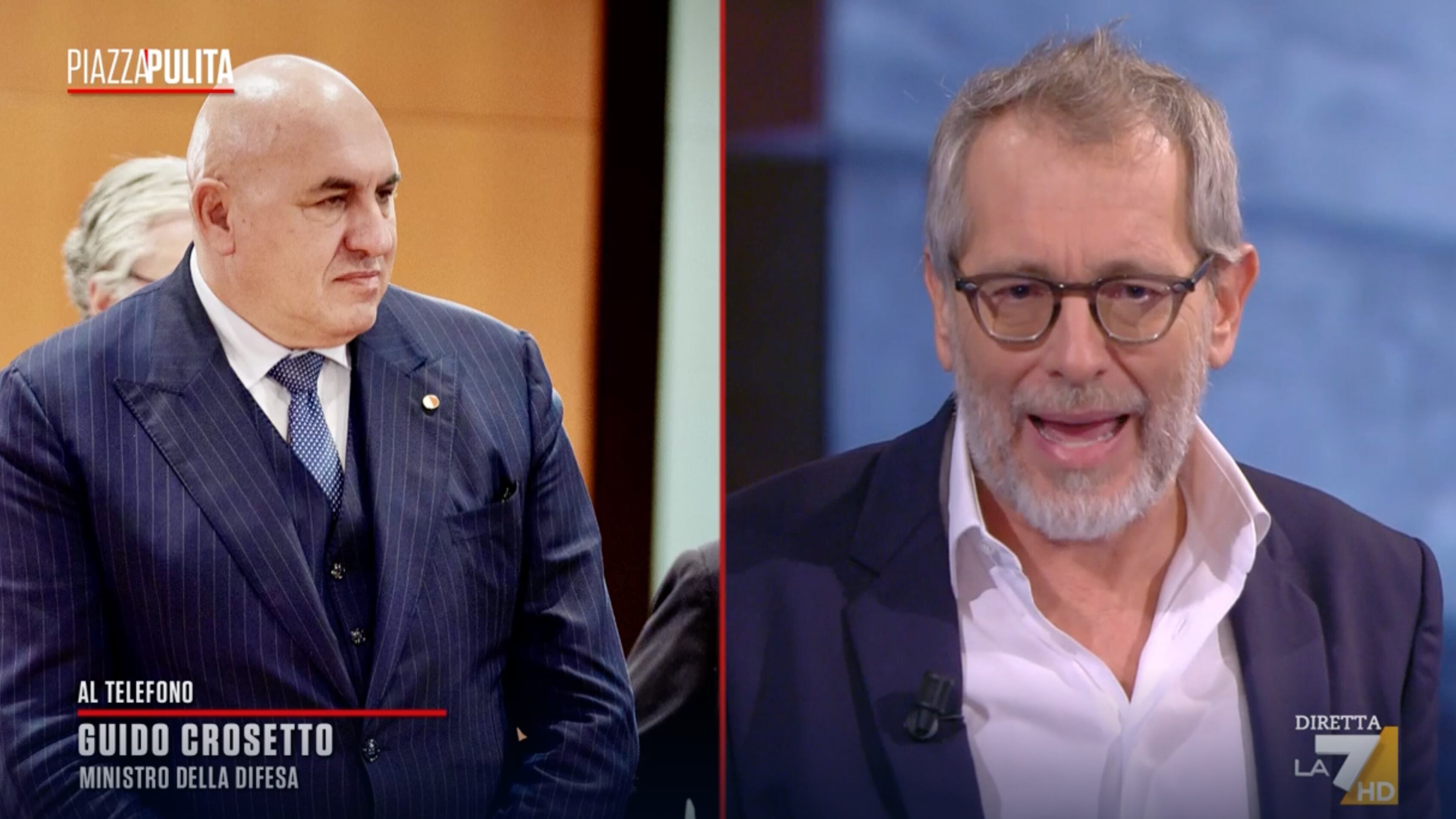 Piazzapulita, Crosetto telefona in diretta e gela Formigli