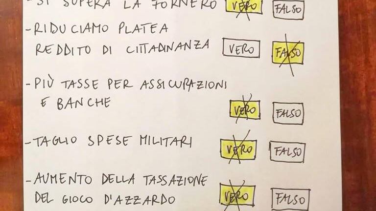 La nuova lista di Di Maio: dopo i "fatto", ecco il "vero o falso"