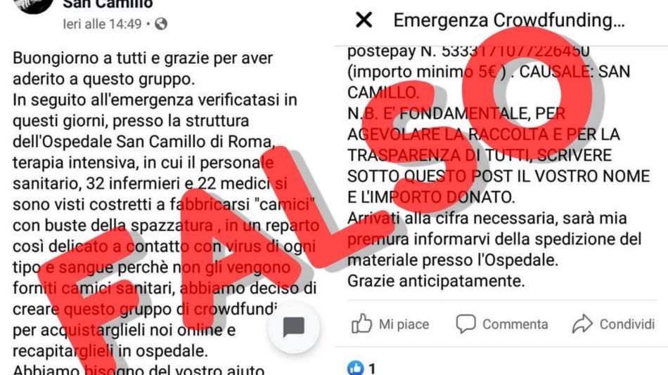 Roma, allerta false raccolte fondi per Spallanzani e San Camillo