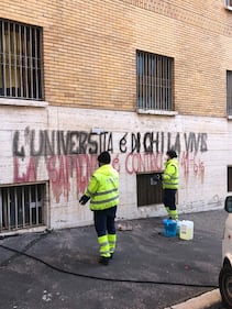 Scritte anarchiche a La Sapienza: "Alfredo Libero" 2