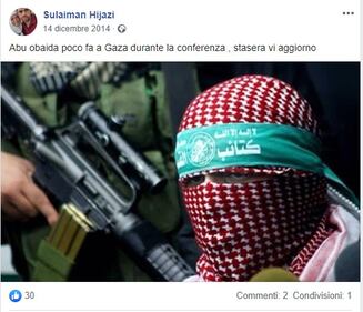 Screenshot sul profilo Facebook di Hijazi 6