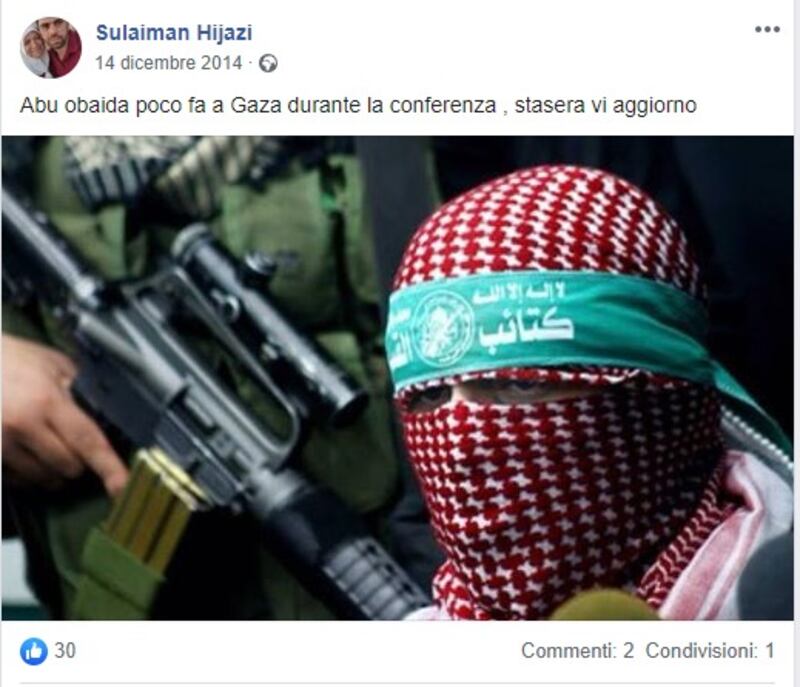 Screenshot sul profilo Facebook di Hijazi 6