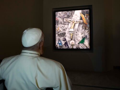 Bergoglio tra la kefiah e il Gesù ebreo