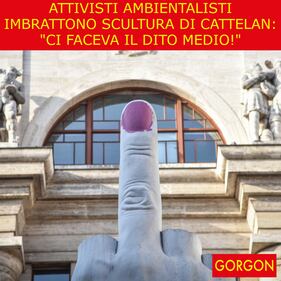 La satira del giorno. Attivisti imbrattano scultura 1