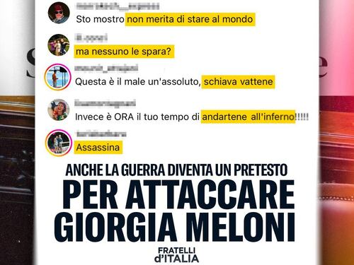 "Sparatele". "Vai all'inferno". Minacce e insulti choc contro Meloni: l'odio sotto il post di Conte