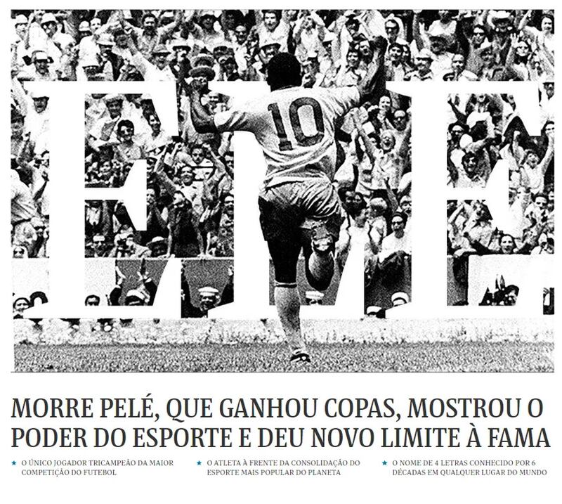 Titolo Folha de Sao Paulo Pelè