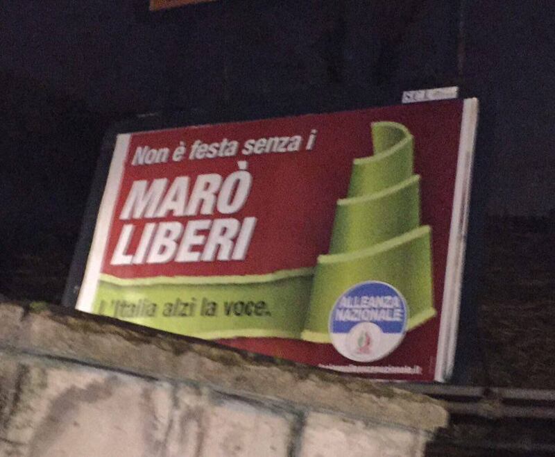 Cartellone di AN sui marò