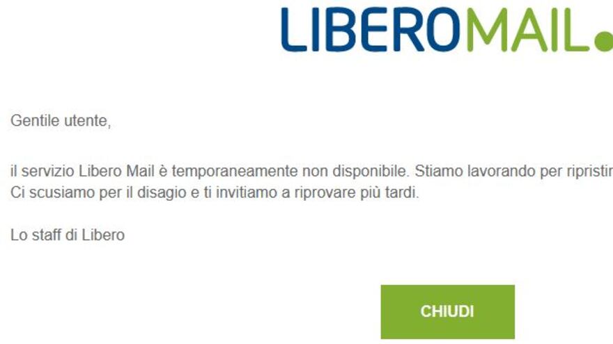 Libero e Virgilio, il servizio di e-mail è in down, ecco cosa sta succedendo