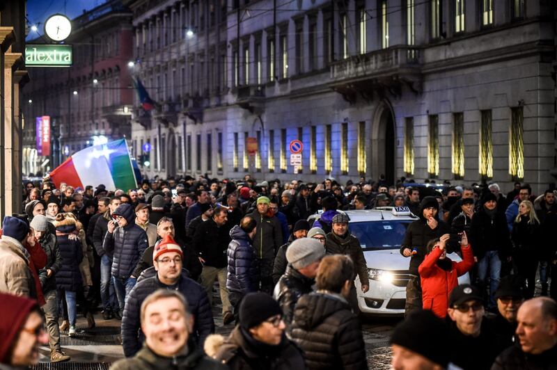 La protesta dei tassisti a Milano 4