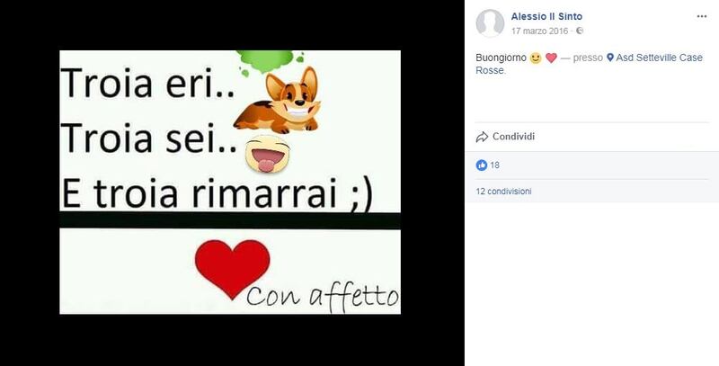 I post su Facebook di Alessio Il Sinto 6