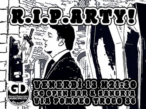 "R.i.p.arty", i giovani Pd fanno il "funerale" a Renzi