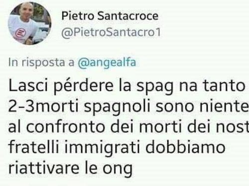 Un tweet fa infuriare il web: "I morti a Barcellona? Pensiamo agli immigrati"