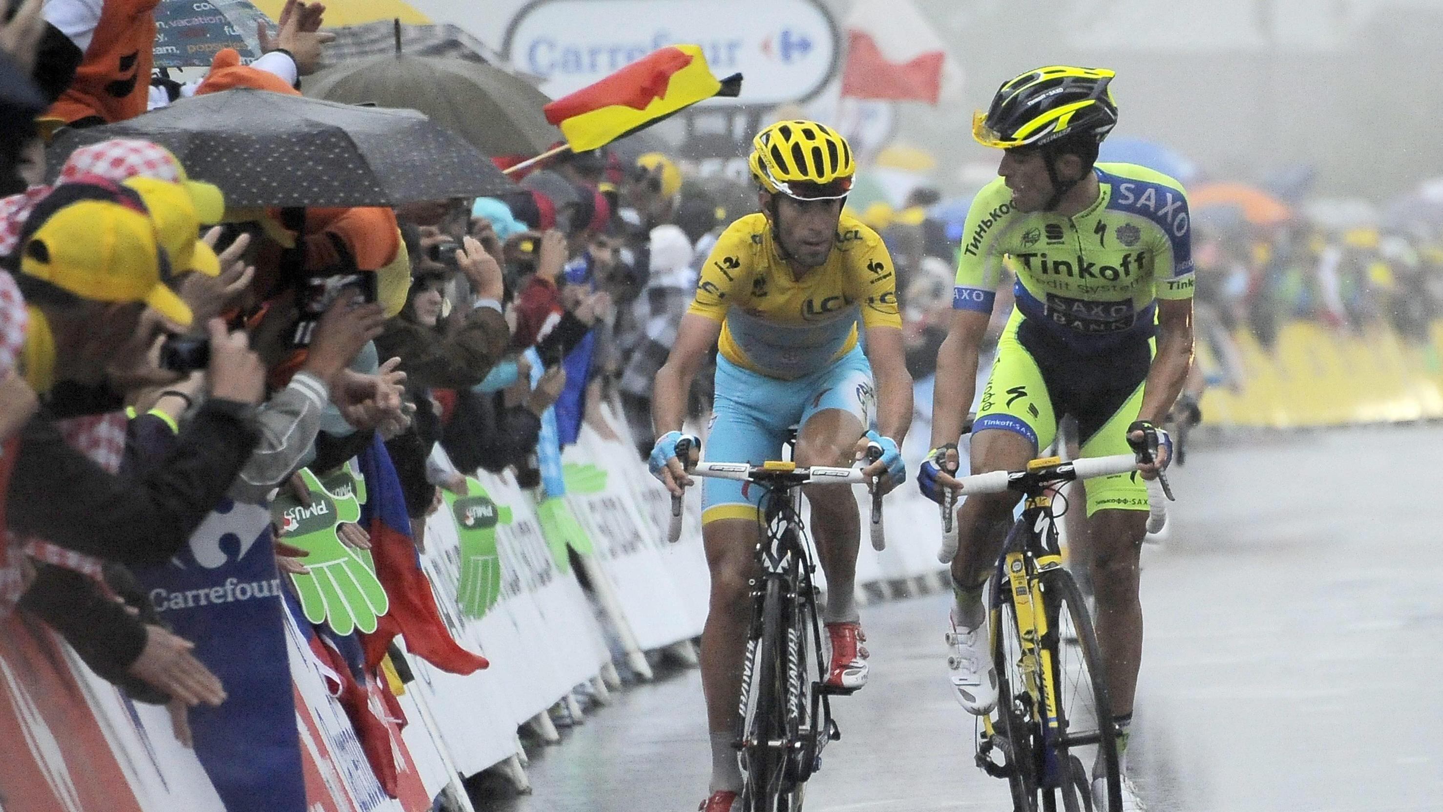 Primo attacco di Contador ma Nibali passa con il giallo