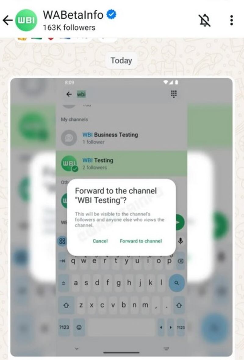 Screenshot spunta blu da WaBetaInfo