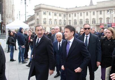 Premier Giuseppe Conte a Milano. Passeggiata col sindaco Beppe Sala 5