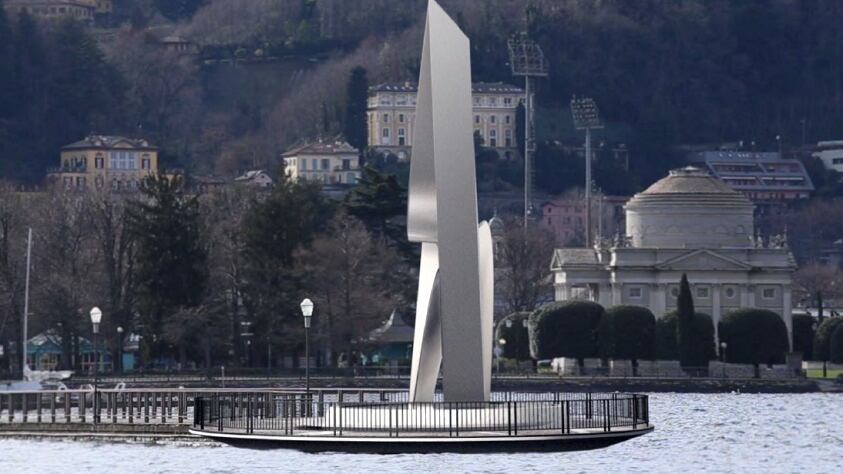 Arriva la scultura di Libeskind: starà in mezzo al lago di Como