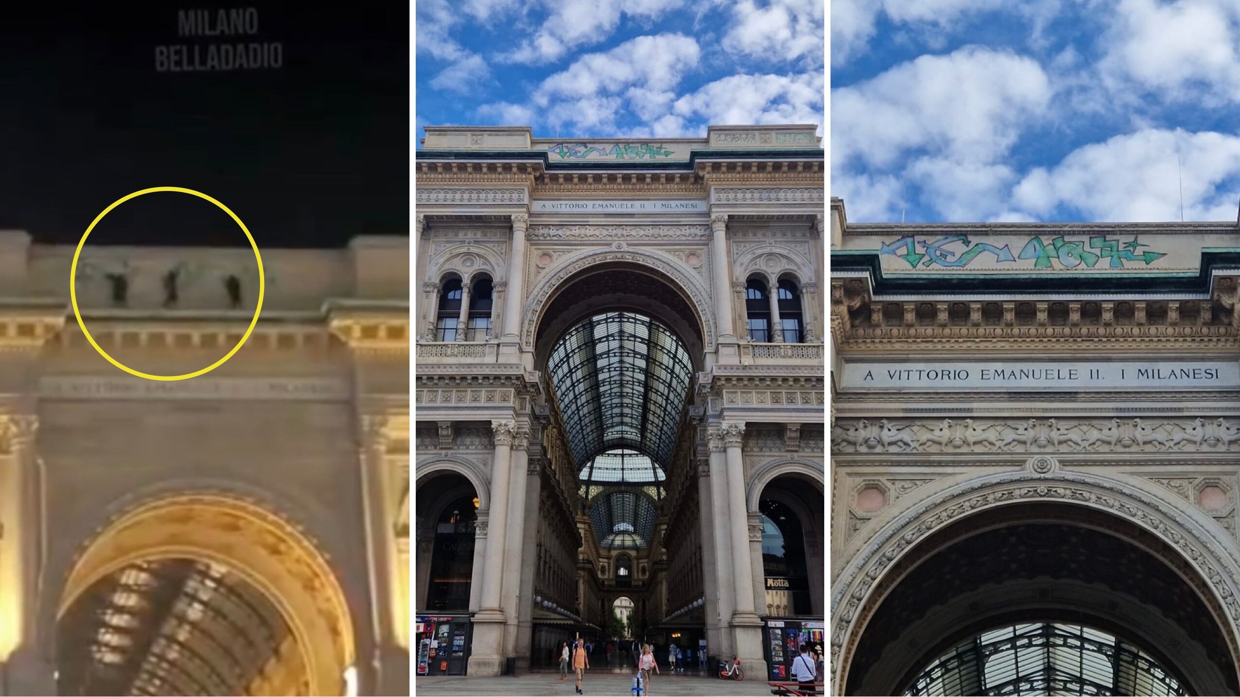 Sfregiata anche la Galleria Vittorio Emanuele II. Milano sempre più allo sbando