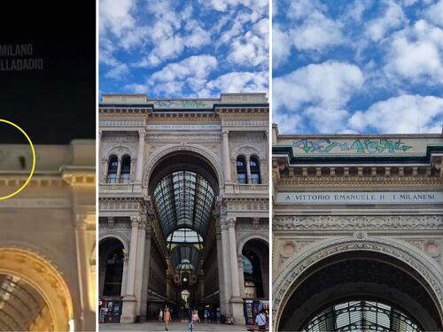 Sfregiata anche la Galleria Vittorio Emanuele II. Milano sempre più allo sbando